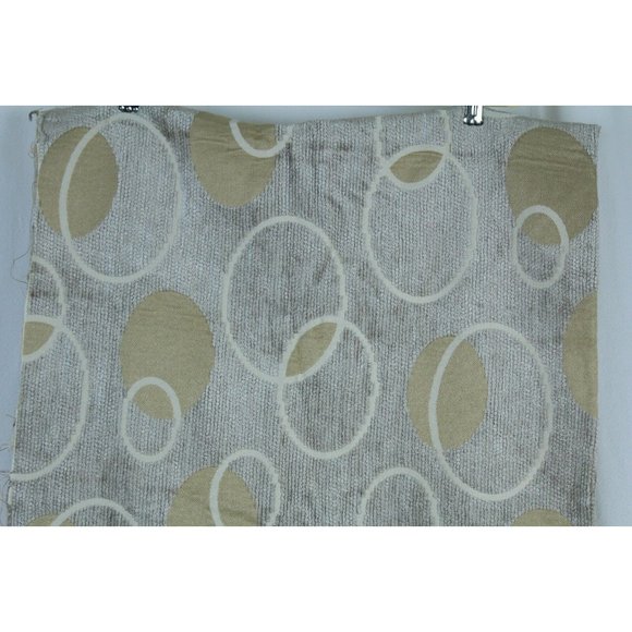 VTG Geometric MCM Circles Tan Chenille Fabric Remnant 40 " x 56" - Picture 3 of 5
